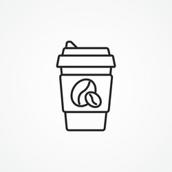 Coffee line icon take away in a disposable vector