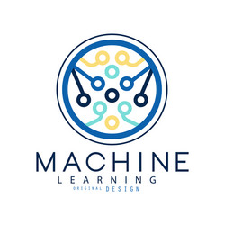 machine learning icon in circle shape computer vector