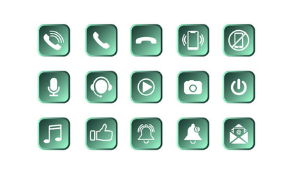 Set communication icons modern button vector