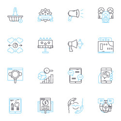 email development linear icons set html vector image