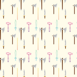 seamless pattern background with medieval weapons vector image