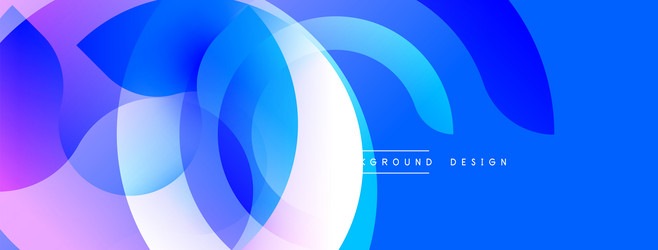 abstract shapes overlap creating vibrant blue vector image