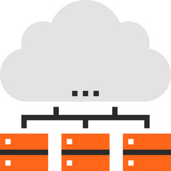 distributed database flat line web icon concept vector image
