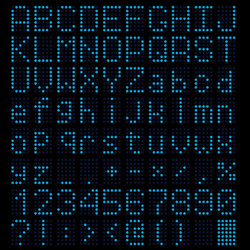 led light alphabet vector