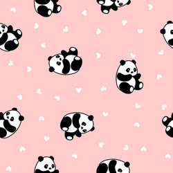 Seamless Vector Pattern with Cute Kawaii Panda Bears and Watermelons on  Nice Pink Background Stock Illustration - Illustration of blush, baby:  120936825