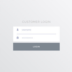 Simple white login form template design vector