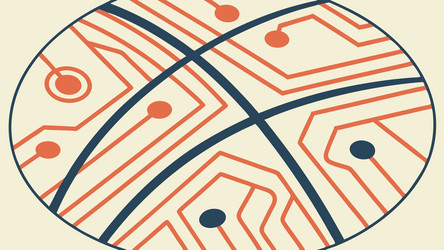 abstract circuit sphere design generative ai vector image
