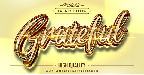 editable text style effect - grateful vector