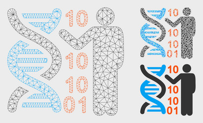 genetics lecture mesh wire frame model vector image