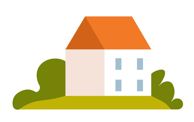 house building surrounded by nature landscape vector