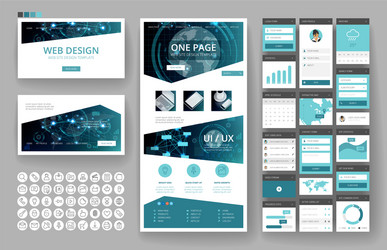 Modern Website Header & Interface Elements vector image