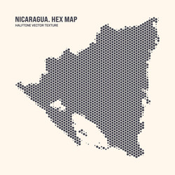 Nicaragua Hexagonal Map Pattern vector image