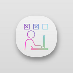 Person making mistakes app icon vector