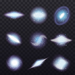 stars cluster transparent set vector