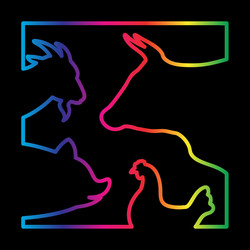 group of farm animal in the frame Vector Image