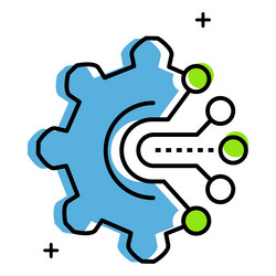 industrial robotic automated processing system vector image