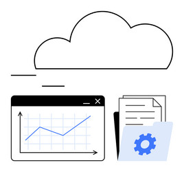 cloud data management with analytics chart vector image