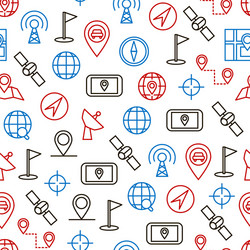 geolocation navigation seamless pattern background vector image