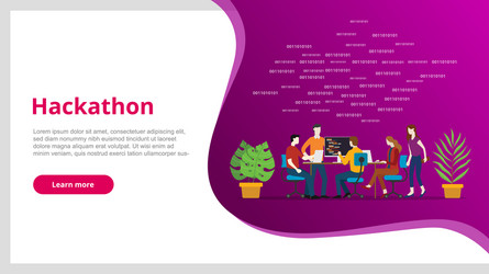 hackathon concept team programming for website vector image