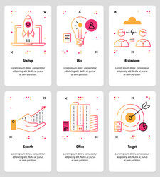 line art web and mobile app template set vector image