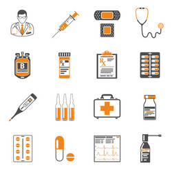 Medical Icon Set - Healthcare & Treatment vector image
