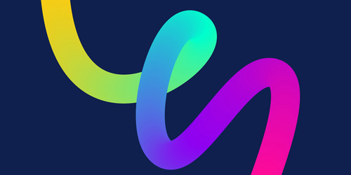 template with colorful gradient squiggles shapes vector image