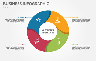 visual data presentation cycle diagram with 4 vector image