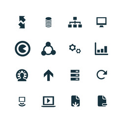 big data database icons set vector