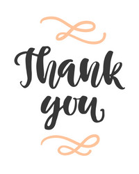 Elegant Thank You Calligraphy Vector Image