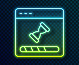 glowing neon line loading a data window vector image