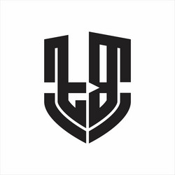 Tb logo monogram with emblem shield style design Vector Image