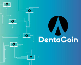 dentacoin blockchain circuit networking style vector image