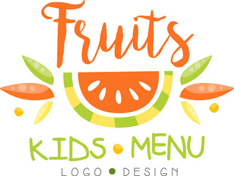Kids Fruit Menu Logo - Healthy & Fresh Vector Image