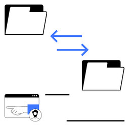 file and data sharing workflow with arrows vector image