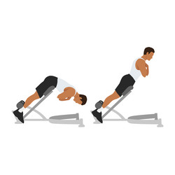 man doing back extensionshyperextensions exercise vector image