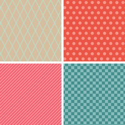 seamless abstract retro pattern set of 4 geometric vector