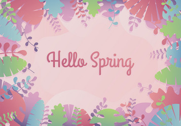 hello spring card vector