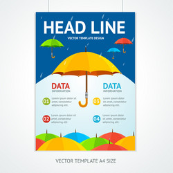 placard poster template with umbrellas vector