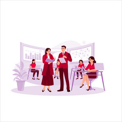 project manager and computer science engineer vector image