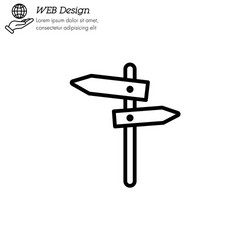 signpost pointer icon thin line linear outline vector image