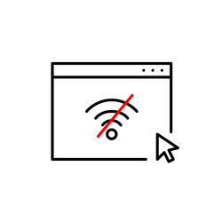 web page in browser and mouse click offline mode vector image