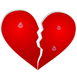 Aparted heart with tears vector