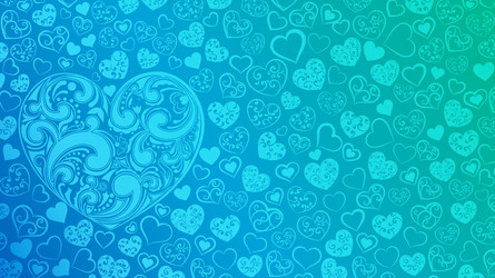 Background of hearts with swirls vector