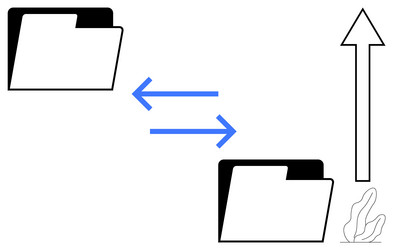 data transfer between folders with progress vector image