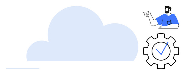 man pointing towards cloud integration vector image