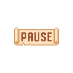 parchment roll with pause text old paper scroll vector image