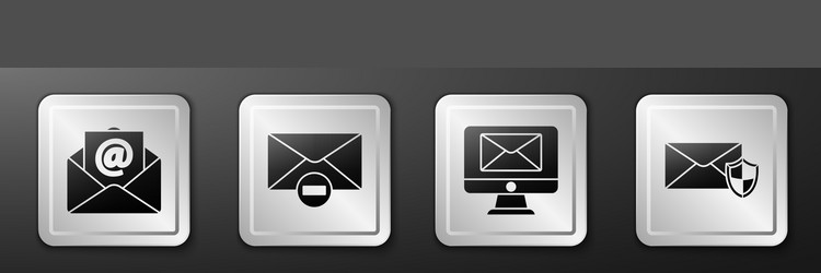 set mail and e-mail delete envelope monitor vector image