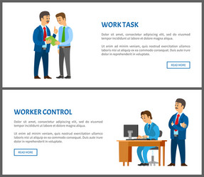 work task and worker control boss give instruction vector