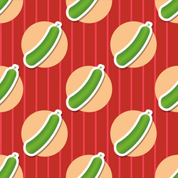 Cucumber pattern seamless texture with ripe green vector