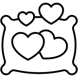 pillow with heart icon valentines day related vector